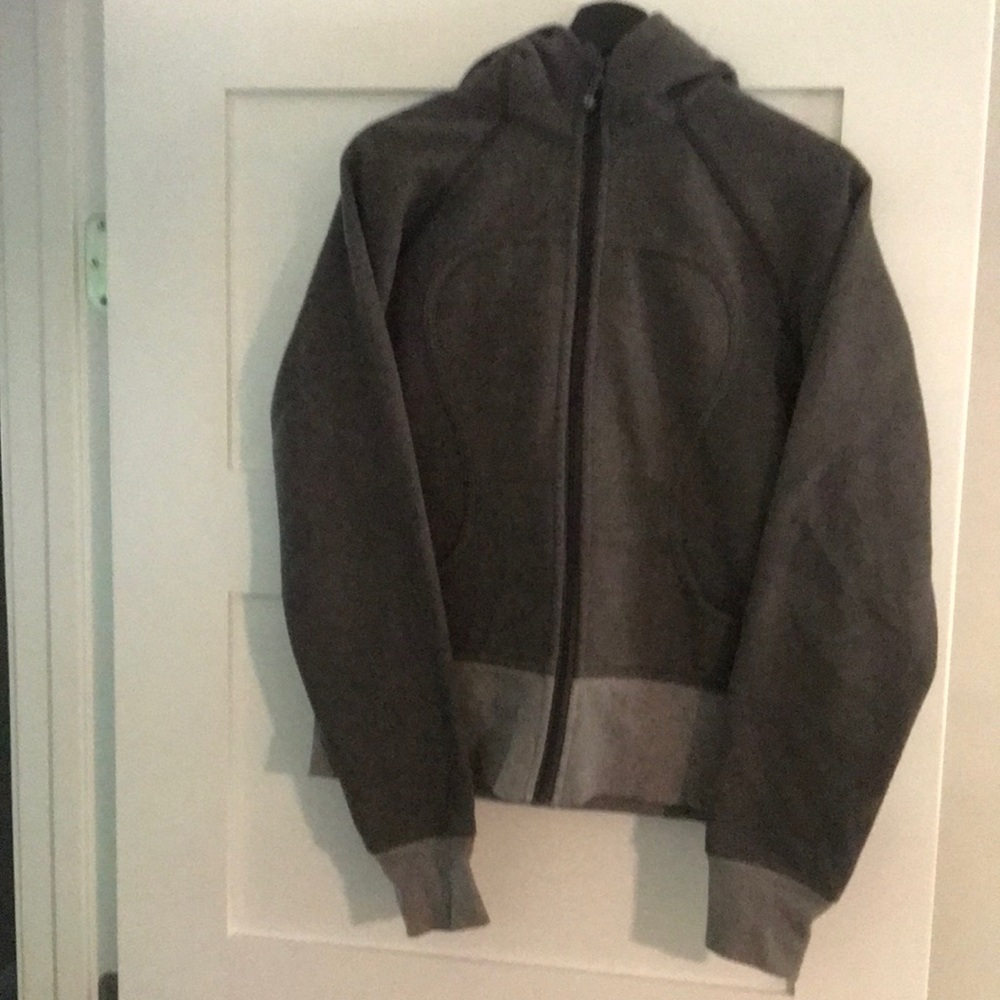 Lululemon light and dark grey scuba hoodie